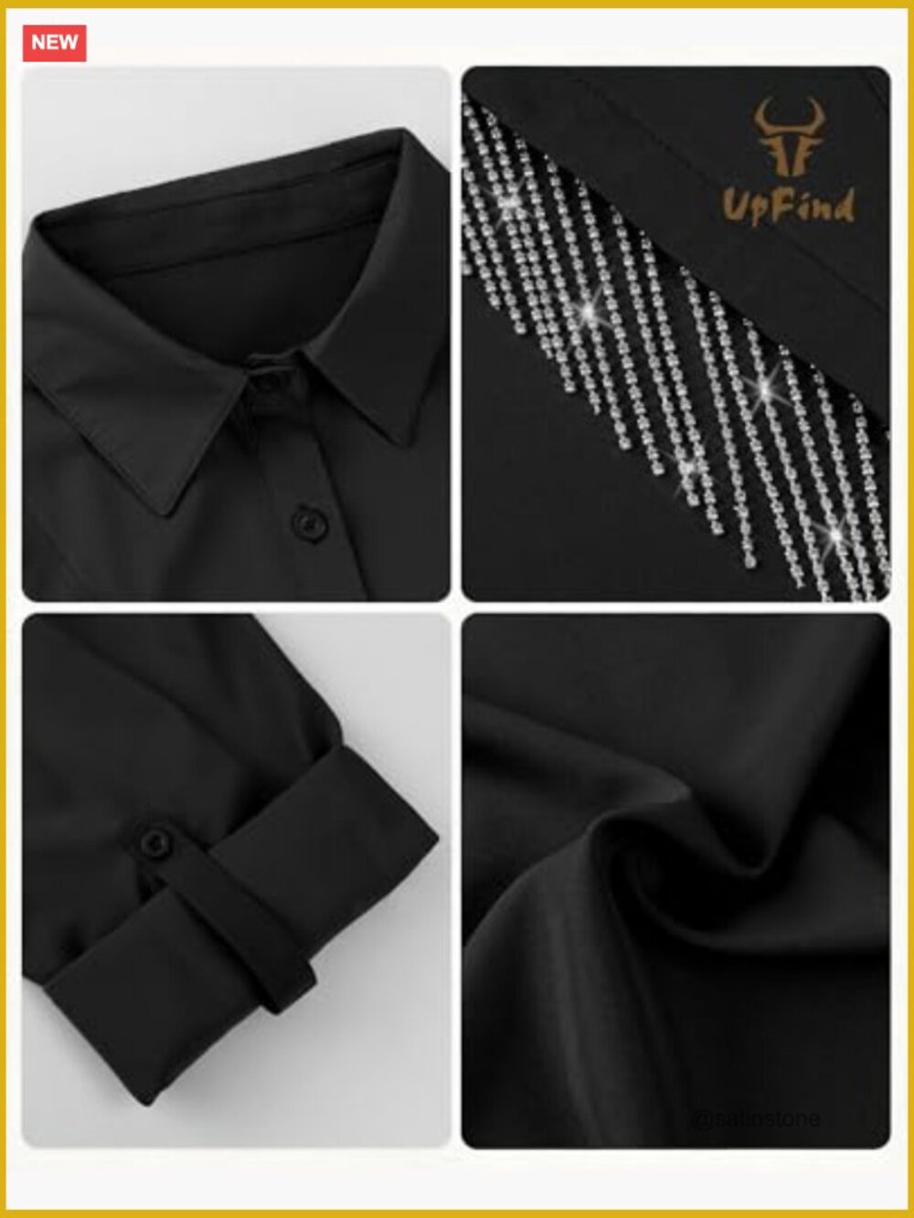 Sparkly Rhinestone Fringe Western Shirt Button Down Cowgirl Top - Picture 5 of 7